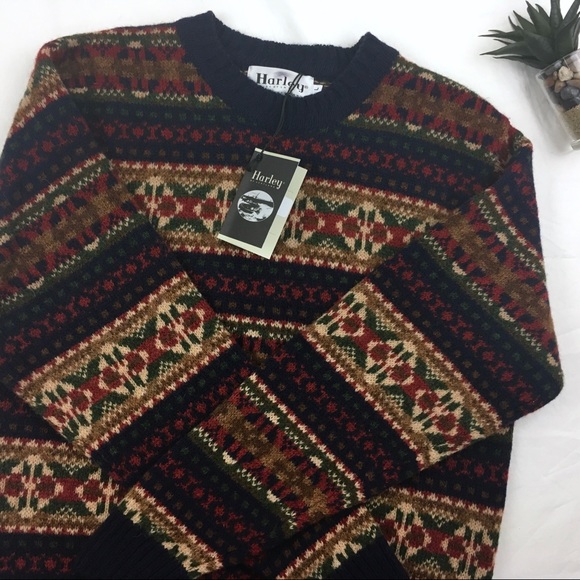 Harley Of Scotland Sweaters Harley Of Scotland Nwt Shetland Fair Isle Sweater Poshmark